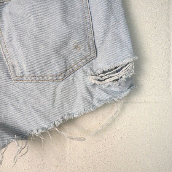 Lovers and Friends Womens Jack High Rise Distressed Light Wash Jean Shorts Sz 31 - Picture 8 of 11